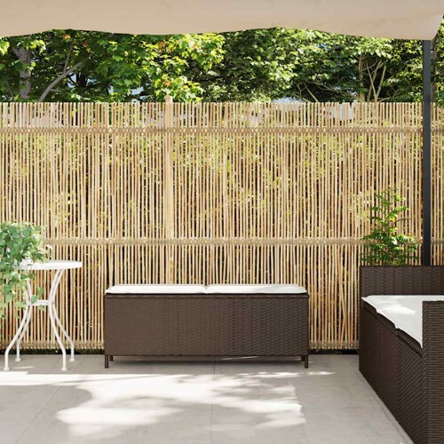 Vrtna klupa s jastukom siva 110x30x40,5 cm poliratan - NOVO