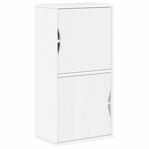 Bočni ormarić ODDA bijeli 40x24x79 cm puno drvo bor - NOVO