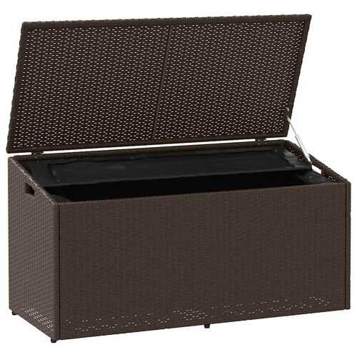 Vrtna kutija za pohranu od poliratana smeđa 110x50x58 cm - NOVO