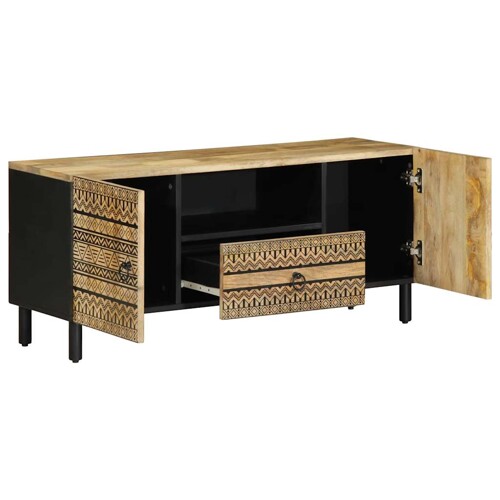 TV ormarić crni 105x33,5x46 cm Puno grubo drvo Mango - NOVO