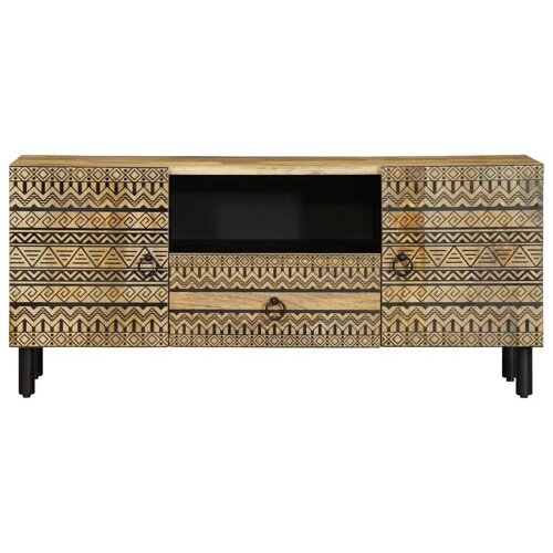 TV ormarić crni 105x33,5x46 cm Puno grubo drvo Mango - NOVO