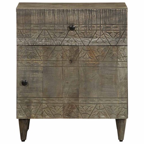 Noćni ormarić svijetlo sivi 50x33x60 cm Puno drvo Mango - NOVO