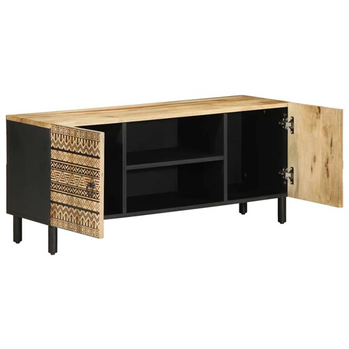 TV ormarić crni 105x33,5x46 cm Puno grubo drvo Mango - NOVO
