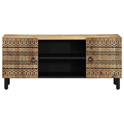 TV ormarić crni 105x33,5x46 cm Puno grubo drvo Mango - NOVO