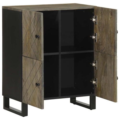 Komoda crna 60x33x75 cm Puno drvo Mango - NOVO