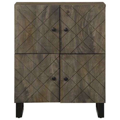 Komoda crna 60x33x75 cm Puno drvo Mango - NOVO