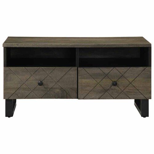 Stolić za kavu crni 80 x 54 x 40 cm od masivnog drva manga - NOVO