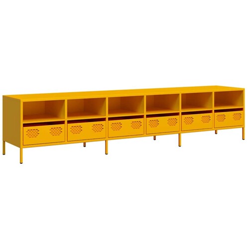 TV ormarić senf žuta 202x39x43,5 cm hladno valjani čelik - NOVO