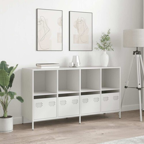 Komoda bijela 135x39x73,5 cm hladno valjani čelik - NOVO