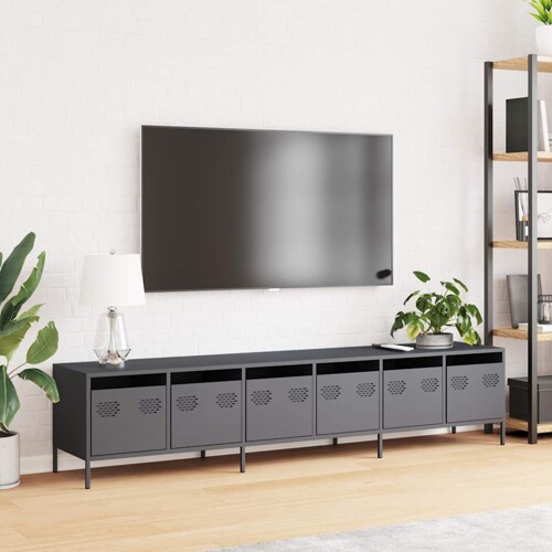 TV ormarić antracit 202x39x43,5 cm hladno valjani čelik - NOVO