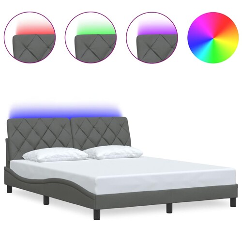 Okvir kreveta s LED-om bez madraca 160x200 cm od tkanine - NOVO