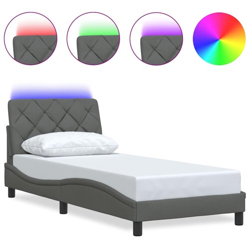Okvir kreveta s LED-om bez madraca 80x200 cm od tkanine - NOVO