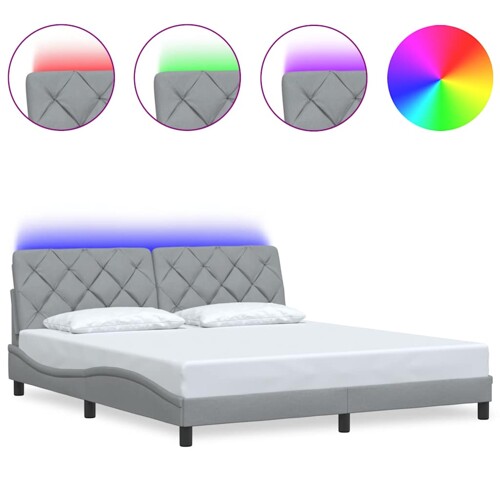 Okvir kreveta s LED-om bez madraca 180x200 cm od tkanine - NOVO