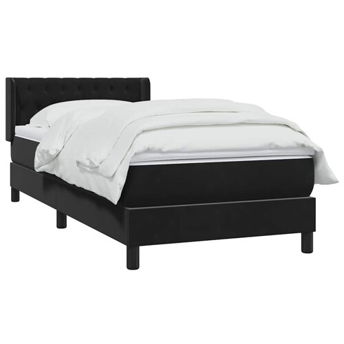 Box spring krevet s madracem crni 90x210 cm baršunasti - NOVO
