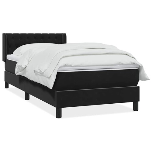 Box spring krevet s madracem crni 90x210 cm baršunasti - NOVO