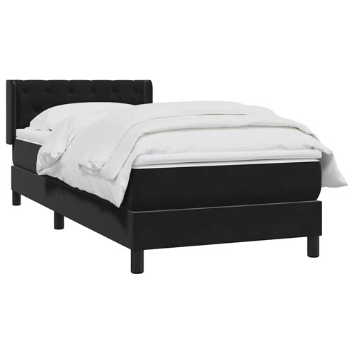 Box Spring krevet s madracem crni 80x210 cm samt - NOVO