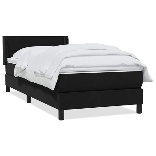Box Spring krevet s madracem crni 80x210 cm samt - NOVO