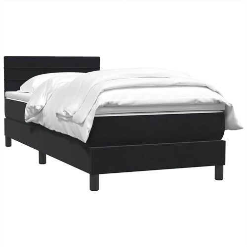 Box spring krevet s madracem crni 90x220 cm baršunasti - NOVO