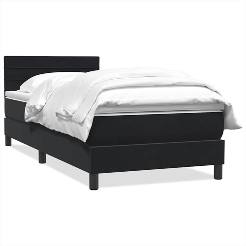 Box spring krevet s madracem crni 90x220 cm baršunasti - NOVO