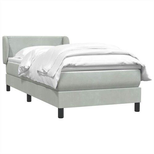 Box Spring krevet s madracem svijetlo sivi 80x220 cm samt - NOVO