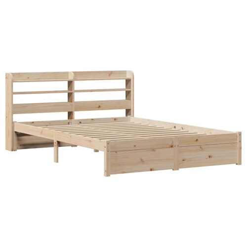 Okvir za krevet s uzglavljem 160 x 200 cm od masivne borovine - NOVO