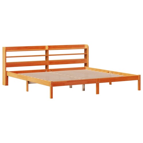 Okvir kreveta s uzglavljem voštano smeđi 180x200 cm od borovine - NOVO