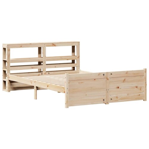 Okvir za krevet s uzglavljem 120 x 200 cm od masivne borovine - NOVO