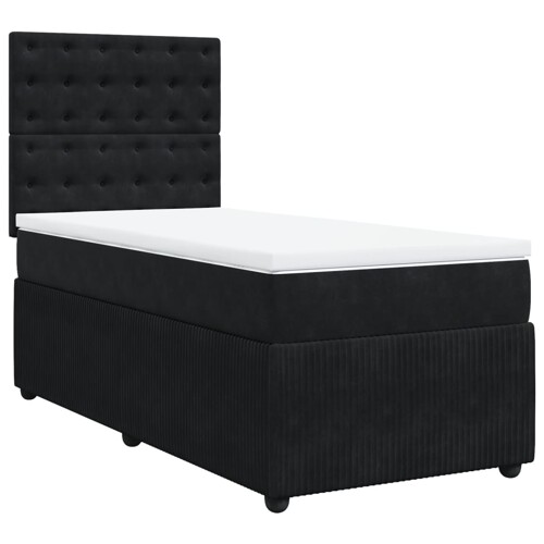 Box spring krevet s madracem crni 90x200 cm baršunasti - NOVO
