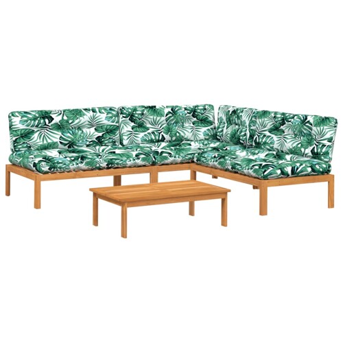 4-dijelni set vrtnih sofa od paleta s jastucima od drva bagrema - NOVO