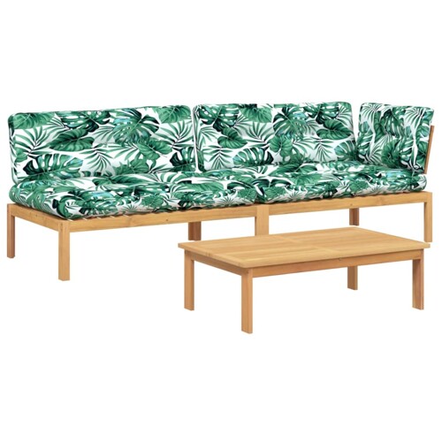 3-dijelni set vrtnih sofa od paleta s jastucima od drva bagrema - NOVO