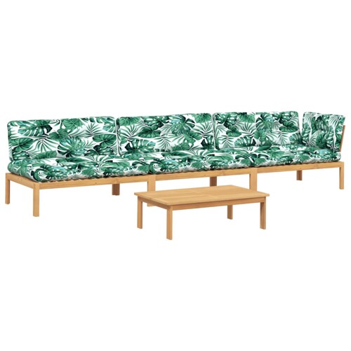 4-dijelni set vrtnih sofa od paleta s jastucima od drva bagrema - NOVO