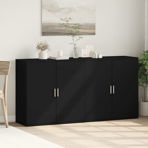 Komoda 2 kom crna 79x38x80 cm od konstruiranog drva - NOVO