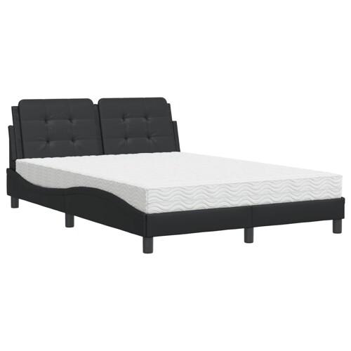 Krevet s madracem crni 140 x 200 cm od umjetne kože - NOVO