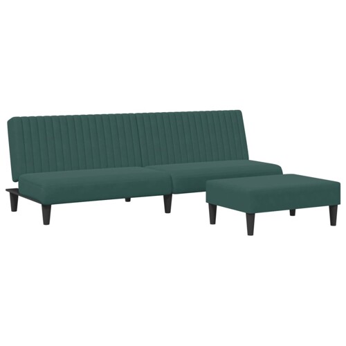 2-dijelni set sofa tamnozeleni baršunasti - NOVO