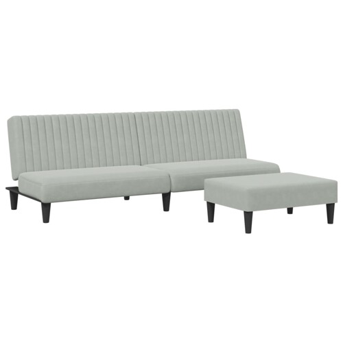 2-dijelni set sofa svjetlosivi baršunasti - NOVO