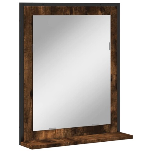 Kupaonsko ogledalo s policom boja hrasta 50 x 12 x 60 cm drveno - NOVO
