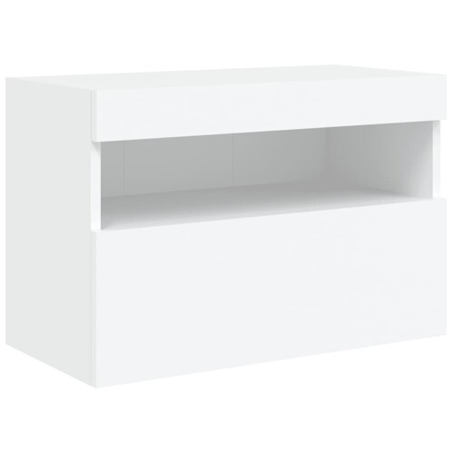 Zidni TV ormarić s LED svjetlima bijeli 60x30x40 cm - NOVO