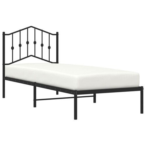 Metalni okvir za krevet s uzglavljem crni 80x200 cm - NOVO
