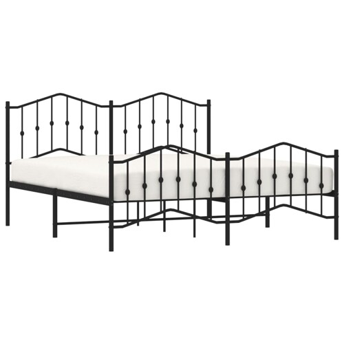 Metalni okvir kreveta s uzglavljem i podnožjem crni 160x200 cm - NOVO