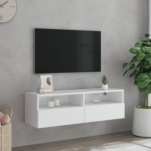 Zidni TV ormarić bijeli 100 x 30 x 30 cm od konstruiranog drva - NOVO