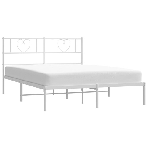 Metalni okvir za krevet s uzglavljem bijeli 160x200 cm - NOVO