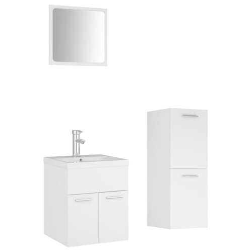 Set kupaonskog namještaja od iverice bijeli - NOVO