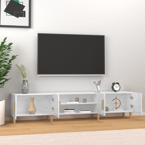 TV ormarić sjajni bijeli 180x31,5x40 cm od konstruiranog drva - NOVO