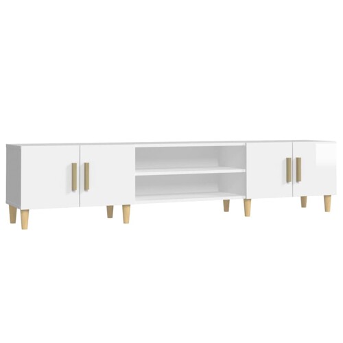 TV ormarić sjajni bijeli 180x31,5x40 cm od konstruiranog drva - NOVO
