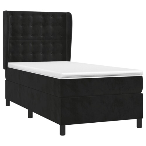 Box spring krevet s madracem crni 80 x 200 cm baršunasti - NOVO