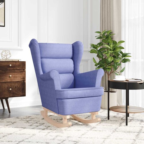 Stolica za ljuljanje 74x90x102 cm od tkanine traper-plava - NOVO