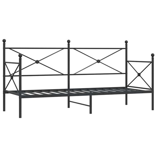 Dnevni krevet bez madraca crni 90x200 cm čelik - NOVO