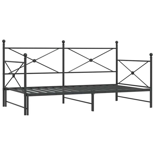 Krevet na rasklapanje bez madraca crni 100x200 cm čelik - NOVO
