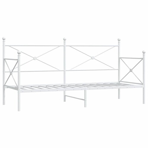 Dnevni krevet bez madraca bijeli 90x200 cm čelik - NOVO