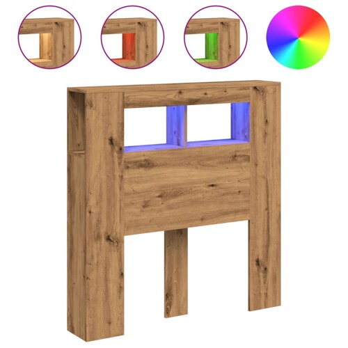 LED uzglavlje boja hrasta artisan 100x18,5x103,5 cm drveni - NOVO